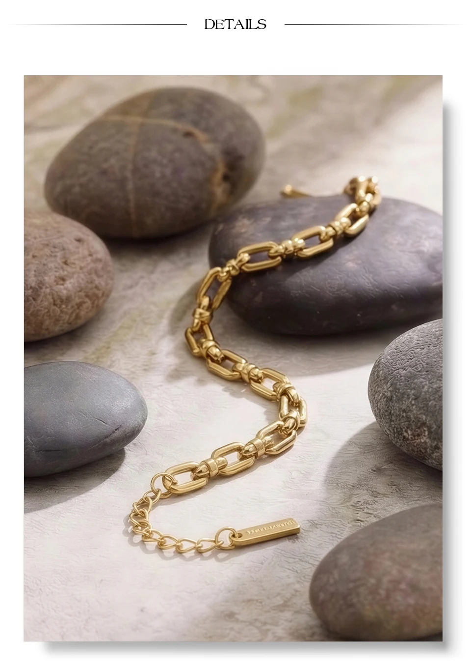 Yhpup Edelstahl-Metallkette, hochwertiges Armband, modisch, personalisierbar, wasserdicht, Handgelenkschmuck, Bijoux für Damen – Detail 3