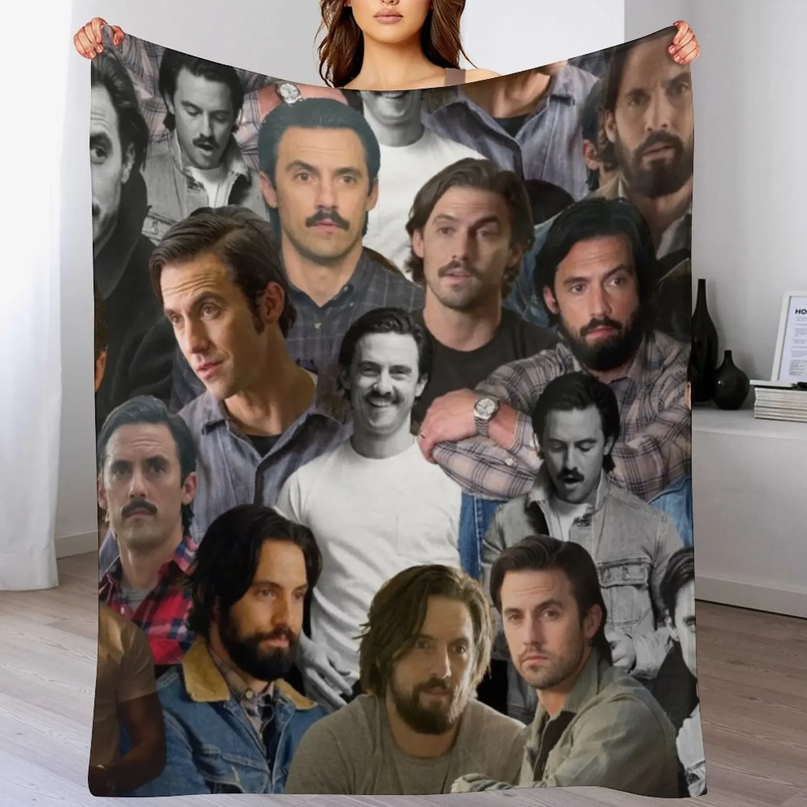 Milo Ventimiglia photo collage Throw Blanket Ultra Plush Cozy Blanket for Napping Sleeping