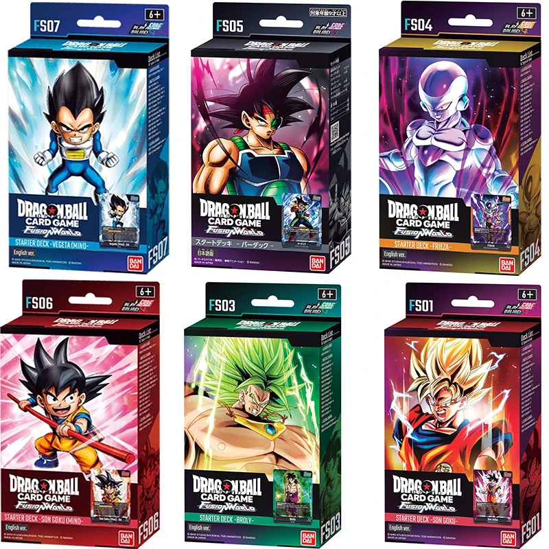 BANDAI New Dragon Ball Super Anime TCG Fusion World Starter Deck 7, коллекционная карта Vegeta Min FS07