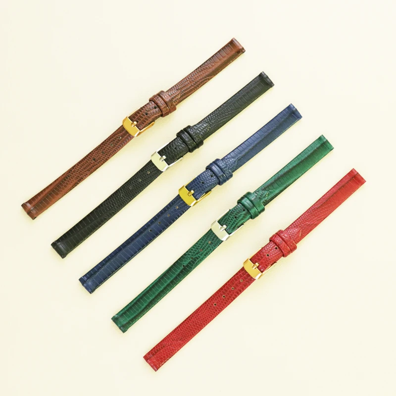 *new style* Watch strap Lizard Grain Slim Leather 8mm 10mm 12mm 14mm 16mm For Women Watch Accessories High Quality Lizard