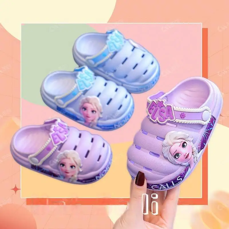 

Cartoon Princess Frozen Elsa Summer Children's Slipper Kids Sandals Girls Garden Shoes Waterproof Non-slip Slippers Hole Shoes