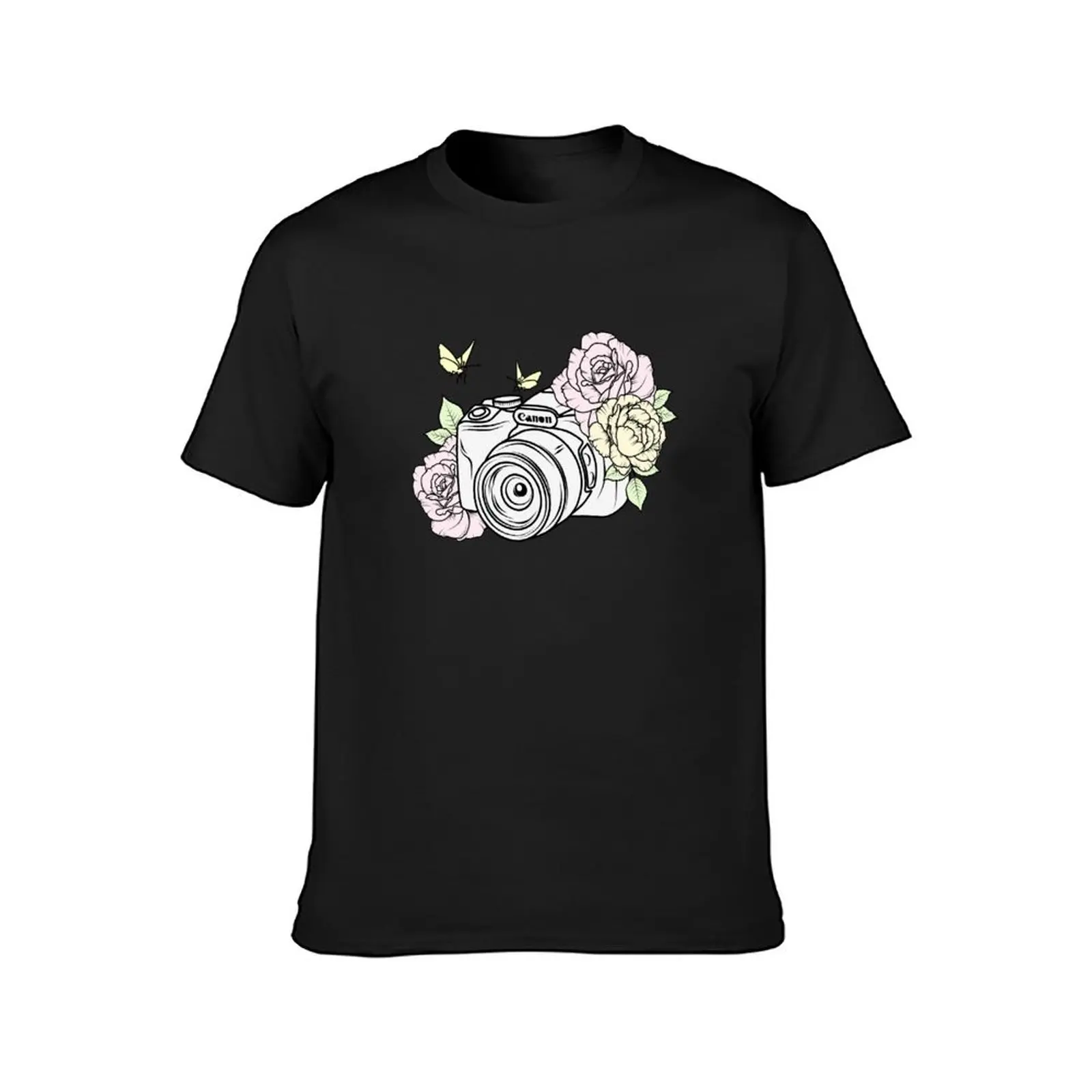 Floral Photographer Camera T-Shirt plus size tops animal prinfor boys t shirt for men