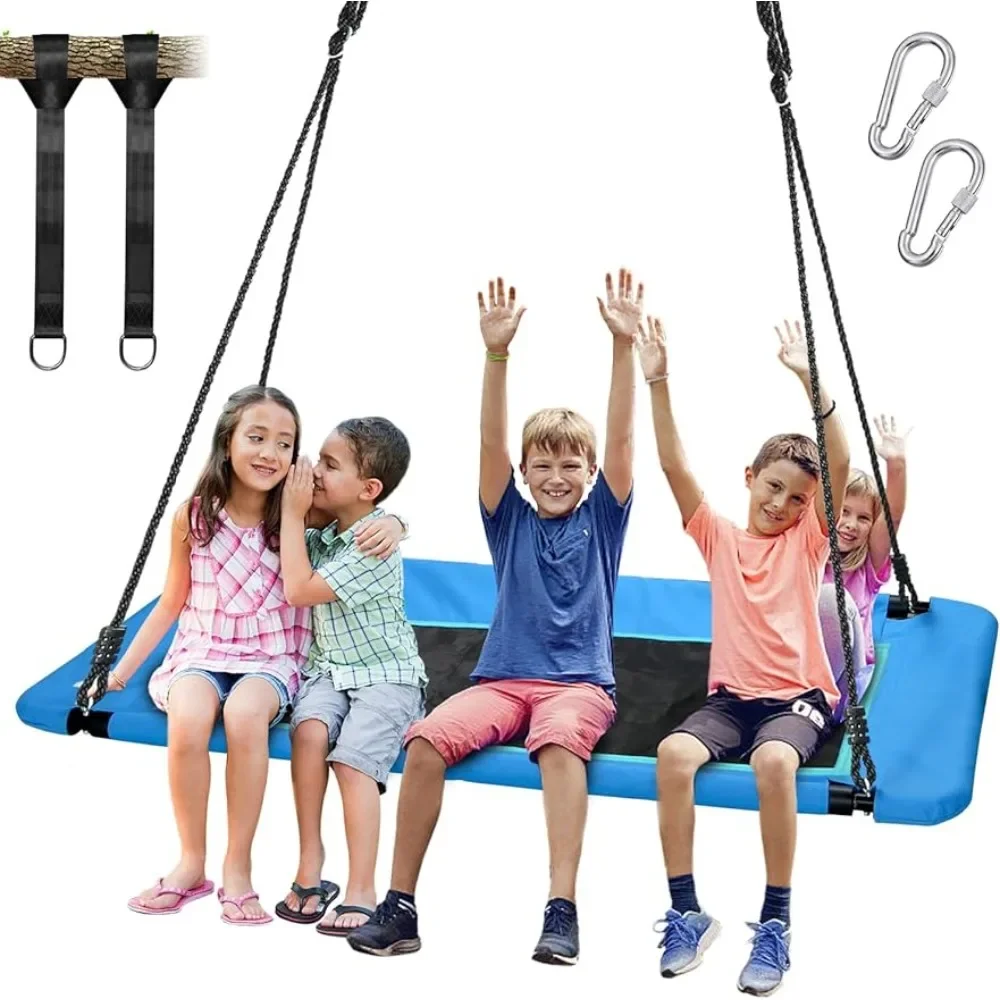 

Trekassy 700lb Giant 60" Platform Tree Swing for Kids and Adults Waterproof 2 Hanging Straps (Blue)