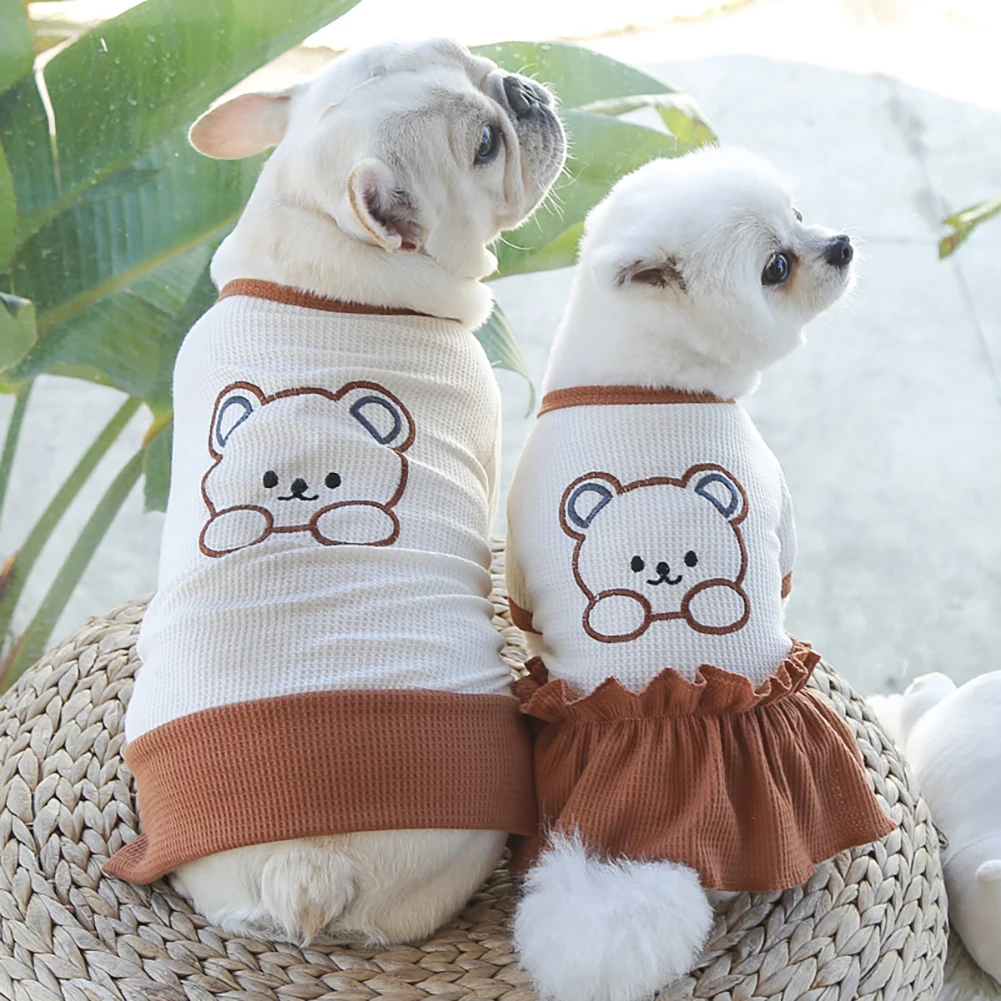 Spring Summer Dog Dress Pet Skirts Pet Lovers' Clothes Comfortable Soft Puppuy Dogs Cats Vest Dress Pet Clothes Dog Clothes