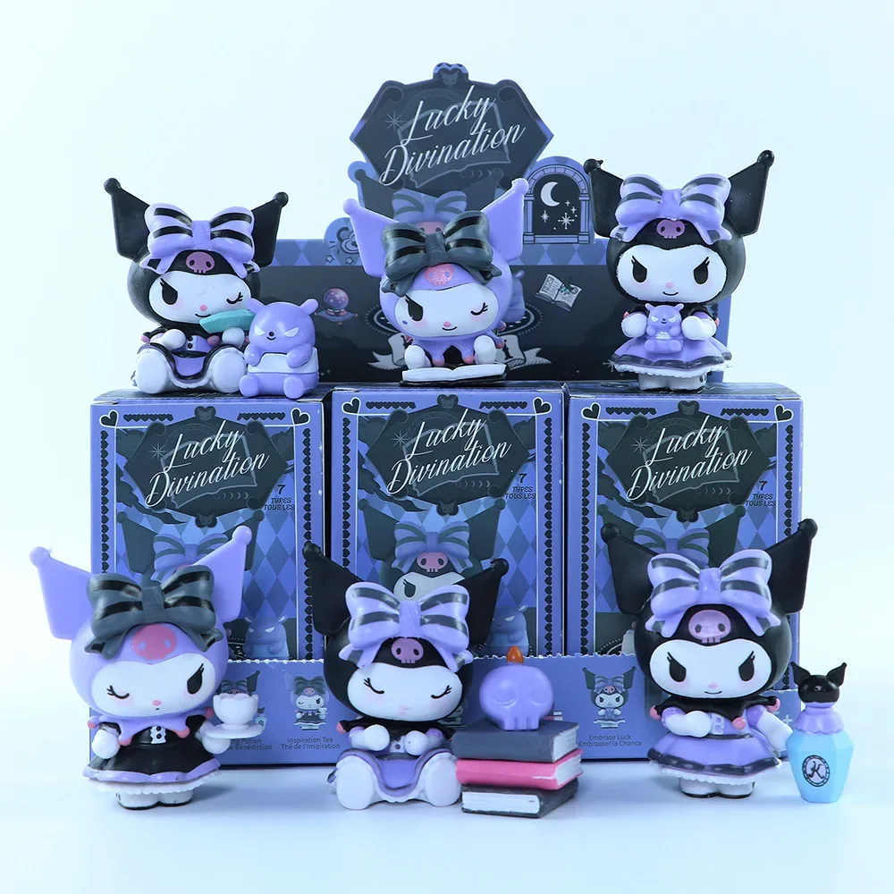 

Sanrio Kuromi Аниме фигурки героев мультфильма Lucky гадания куклы милые модели украшения детские игрушки подарки