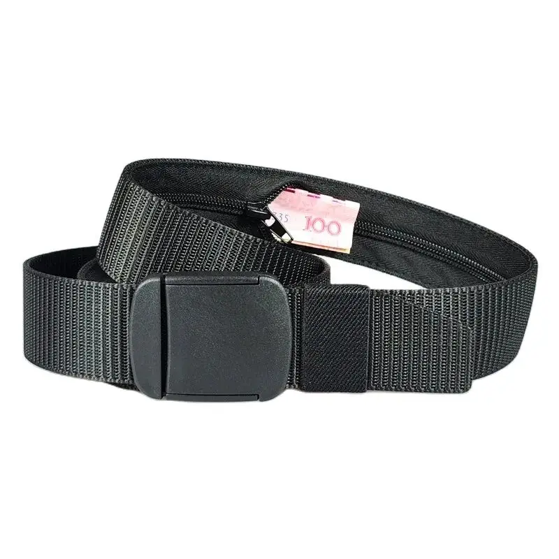 3.8 Cm Brede Tactische Portemonnee Rits Verborgen Geld Riem Voor Mannen 130 Cm Veiligheid Luchthaven Gratis Stijl Canvas Riem