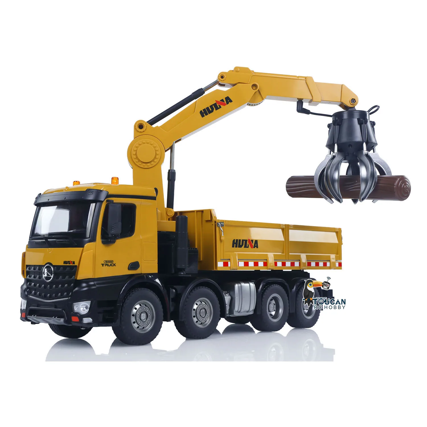 US Stock 2.4G Radio HUINA 1575 RC 1/14 Timber Grab Truck Dumper Model 1200MAH Battery RC Model Toys Kids Birthday Gifts Toy