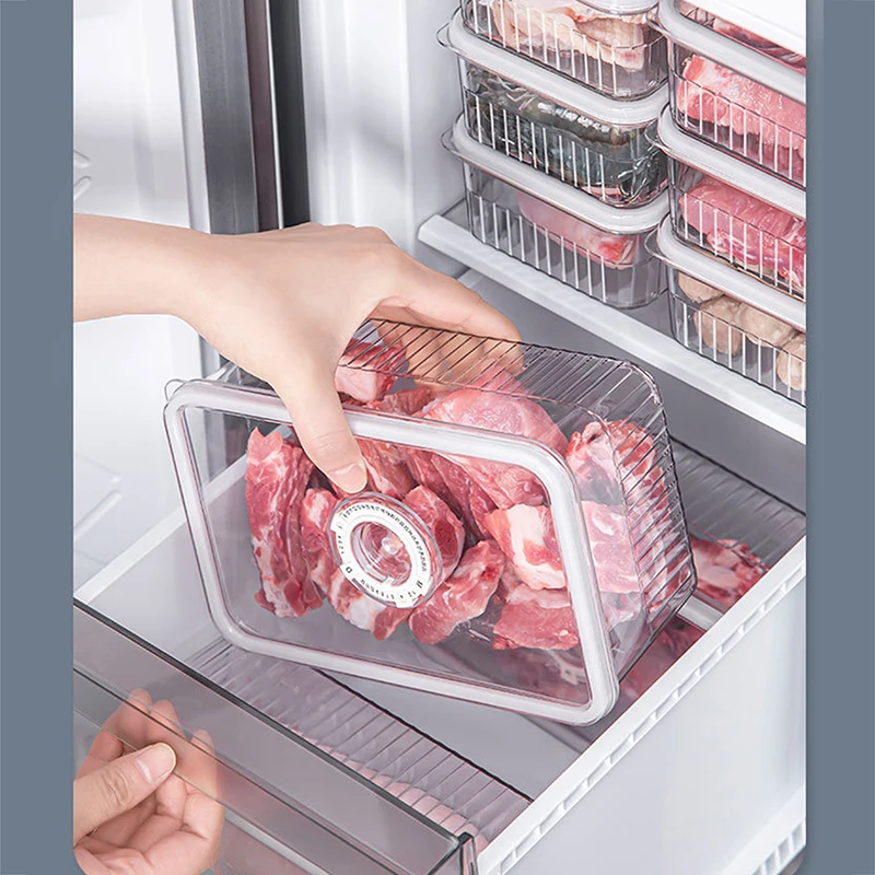 Caja de almacenamiento para refrigerador, organizador de nevera fresca, contenedores de almacenamiento de alimentos de frutas y verduras, despensa, organizador de cocina