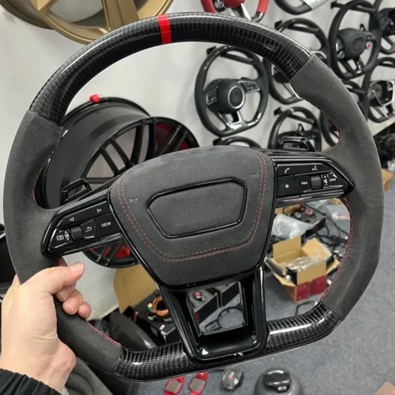 

Custom Upgrade For Audi RS/S Series Universal A3 A4 B9 A5 A7 A8 RS3 RS4 RS5 S3 S4 S5 Q3 Q5 Q7 LED Carbon Fiber Steering Wheel