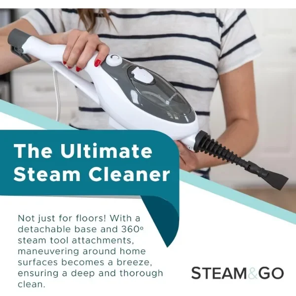 Steam and Go Steam Mop, Floor Steamer, Handheld Steam Cleaner para telha e argamota, Pisos de madeira, Laminado, Vidro, Tecido