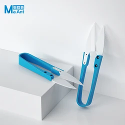 MaAnt – ciseaux isolants en céramique bleue, cisailles en U pour câble de batterie de téléphone portable, coupe spéciale sur mesure Non conductrice