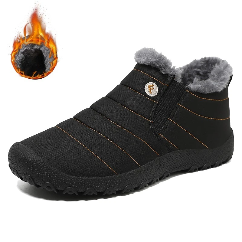 

Теплые и толстые изолированные ботинки для пар, уличная хлопковая обувь большого размера, противоскользящие и износостойкие плюшевые мужские высокие сапоги
