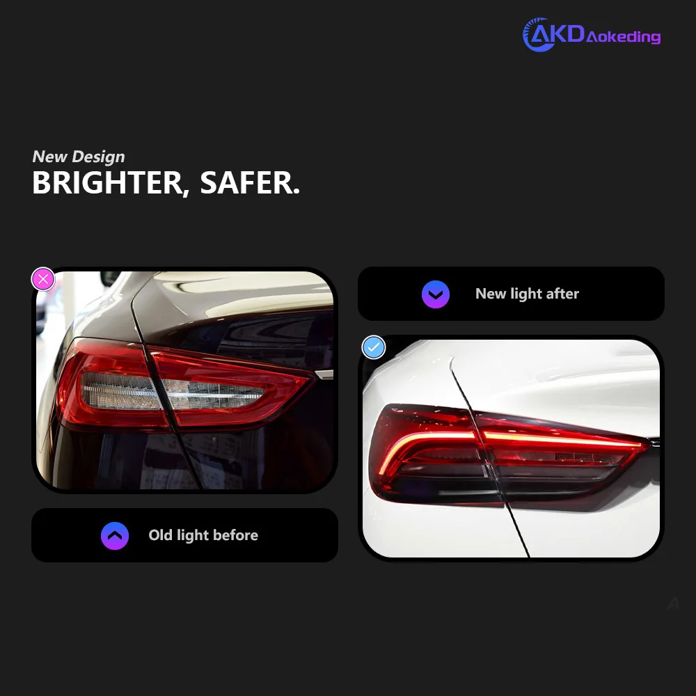 Car For Maserati Quattroport 2014-2017 Tail Lamp 12V Led Fog Light DRL Auto Tuning Car Supplies Accessories Levante  Rear Lights