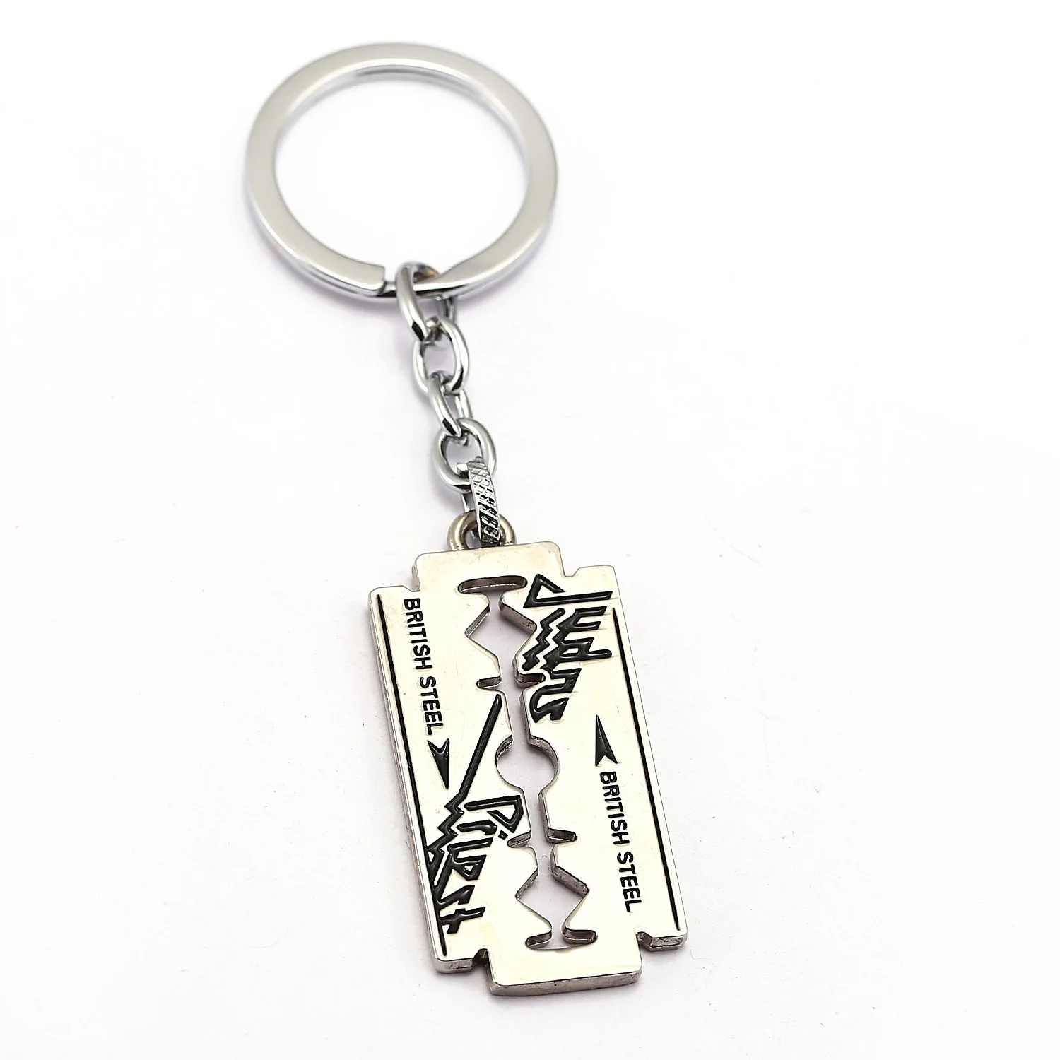 Hip Hop Rock Band Judas Priest Blade Razor Shape Pendant Key Chain Men Metal Keychain Keyring Chaveiro Jewelry