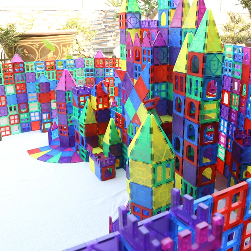 Colorful 3D Design 32 Ceramic Tiles Creative Assembly Set Kid Aged 3 To 8 Magnetic Building Block Toy DIY Creative Birthday Gift