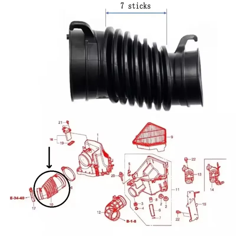 

Car Air Intake Hose Tube Diesel Hose for Honda CR-V Nissan Primastar (2001-2016) Air Filter Inlet Pipe 17228-R5Z-G01 17228R5ZG01