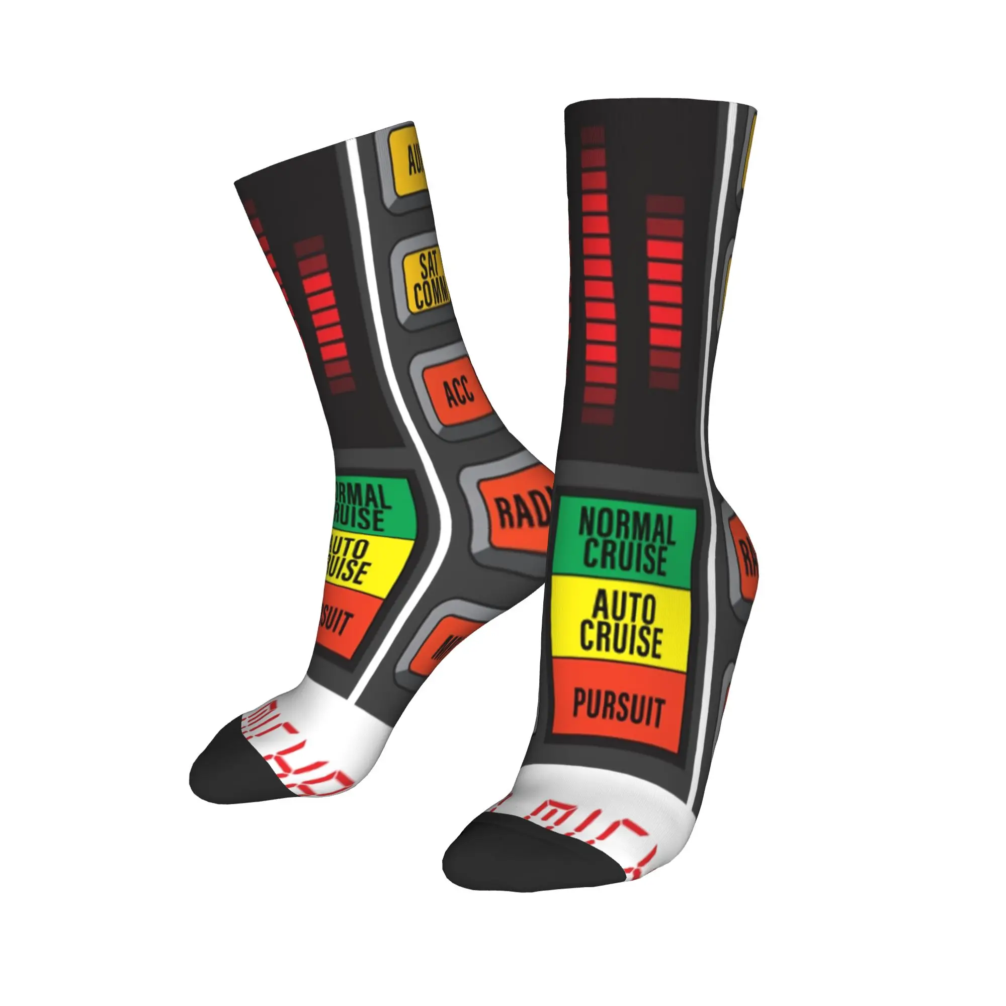 Hip-hop Knight Rider Kitt Control Dashboard Sports Socks  Polyester Long Socks for Women Men Non-slip