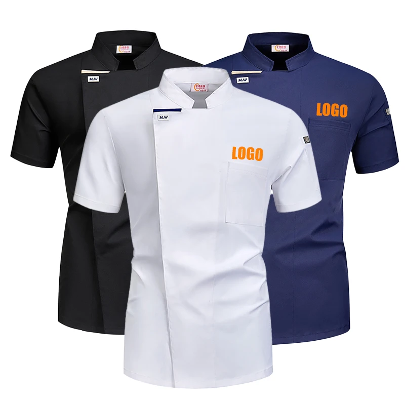Uniforme de Chef Profesional de Algodón Elástico Suave para Servicio de Alimentos, Hotel, Restaurante, Cantina, Panadería, Cocina, Chaqueta de Chef Antiarrugas