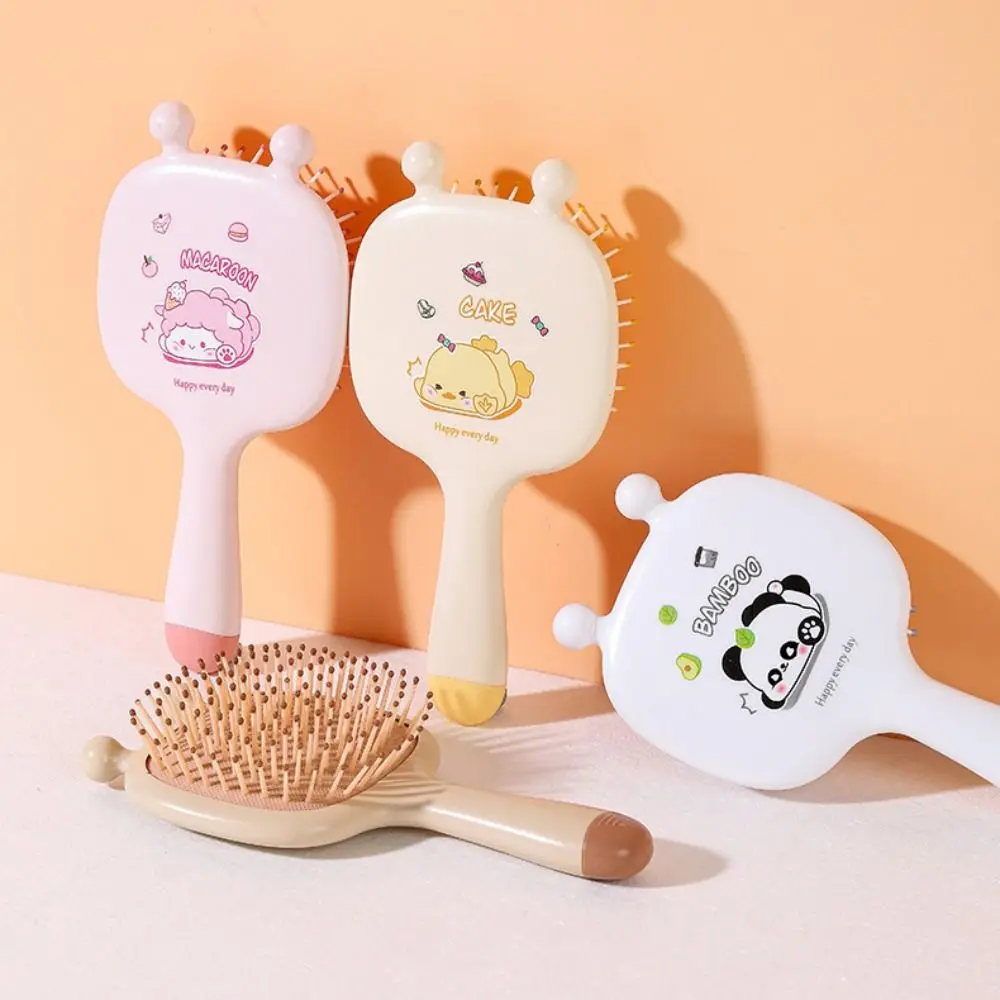 Fashion Panda Air Bag Hair Comb Letter Print Rabbit Cartoon Massage Comb Lamb Chicken Bear Ear Hair Brush Female