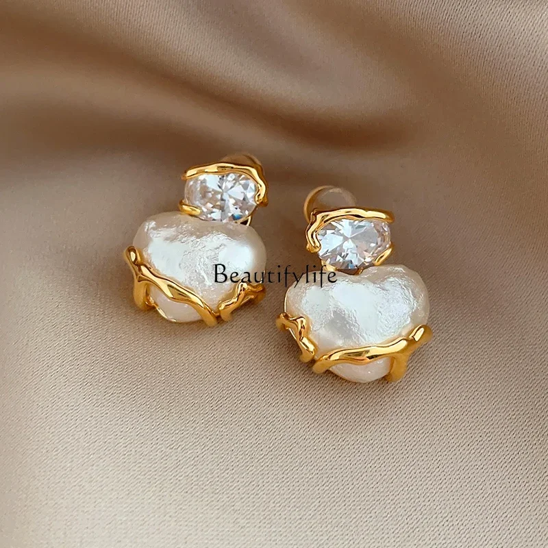 

Liquid love earrings zircon light luxury temperament high-end earrings