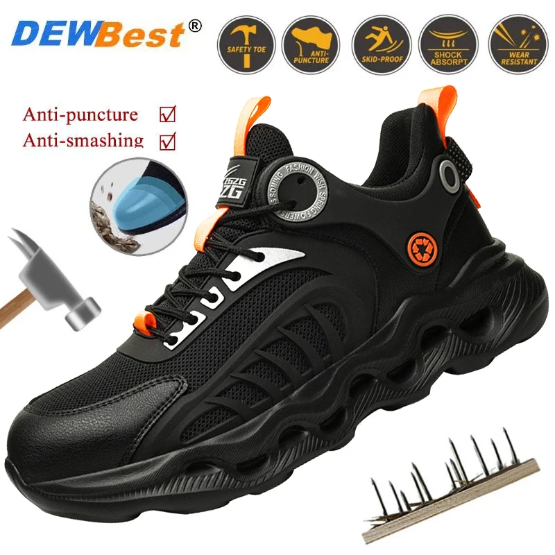 

New men's anti-smash anti-puncture steel head work shoes safety protection non-slip wear-resistant shoes four seasons models