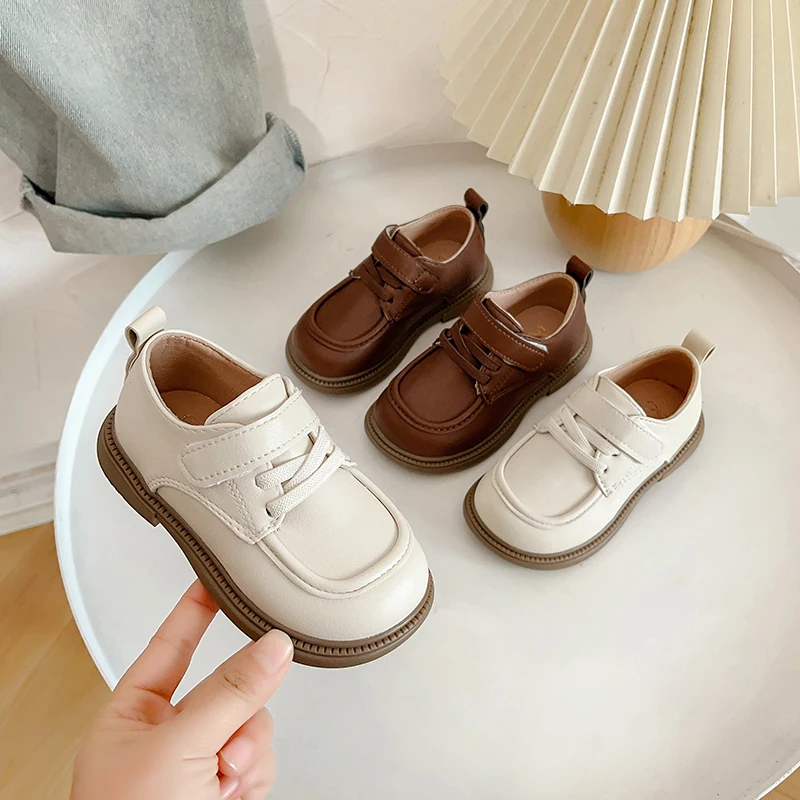 

Children Leather Shoes Casual Flats Sneakers Shoes Simple Boys Girls Soft 2025 Spring Autumn New Fashionable Shoes