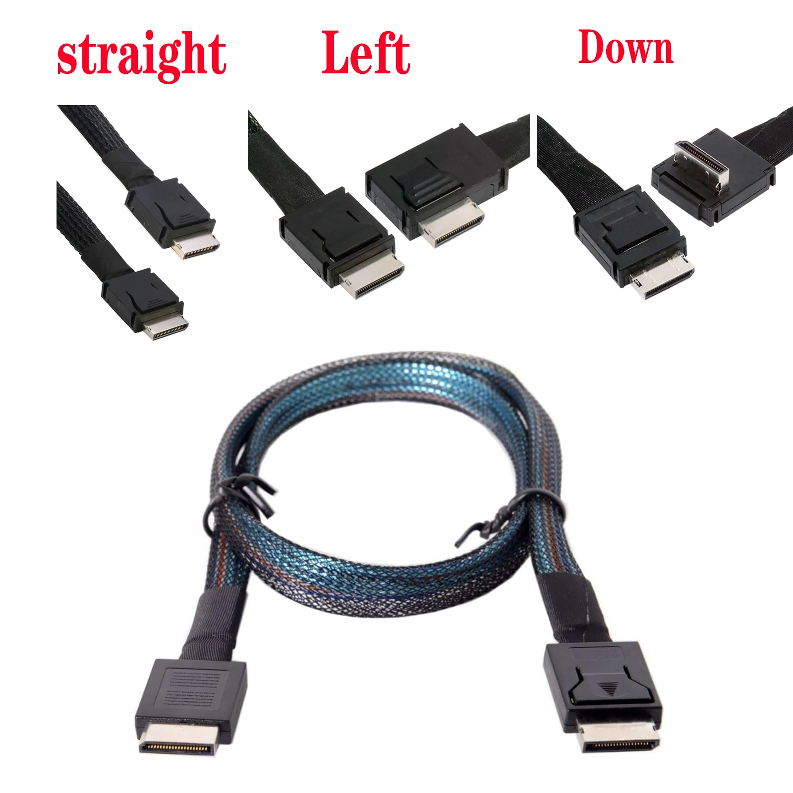 2026 NEW Oculink Adapter Cable Left UP Angled SFF-8611 Server Array Card Motherboard Backplane Connection Data Cable