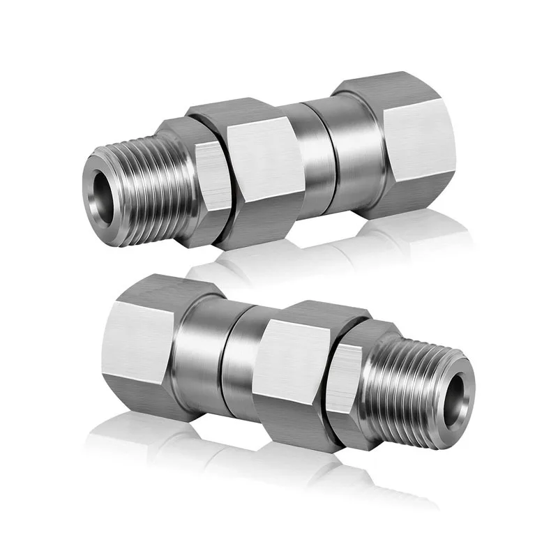 For 3/8 NPT Stainless Steel Anti-winding Joint 360 Degree Rotation Anti-kink, Car Wash High Pressure Water Pipe Adapter   5pcs