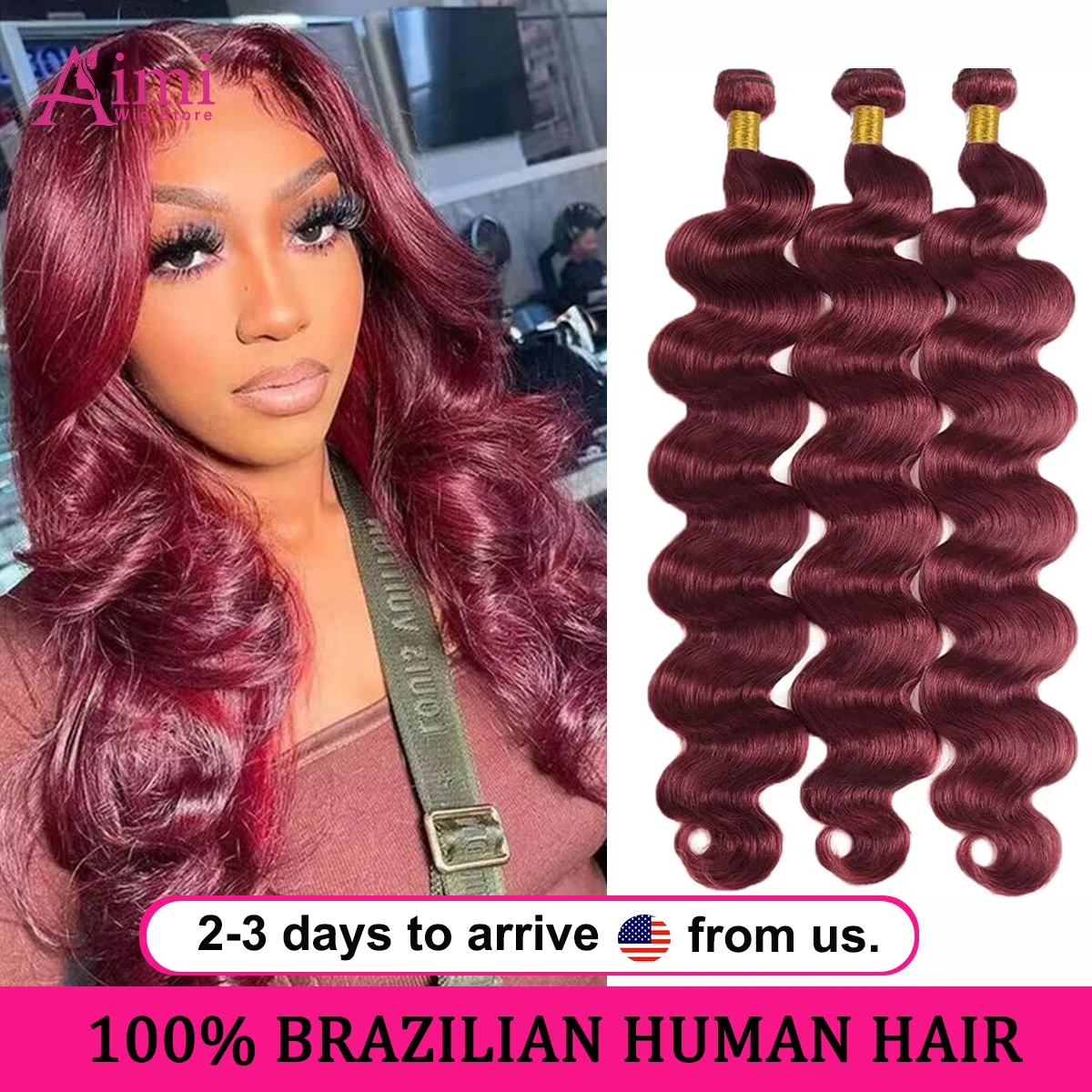 16A 99j バーガンディボディウェーブ人毛束30インチ赤ワイン人毛ウィッグカラーヘア束4/5/6ピース女性用束