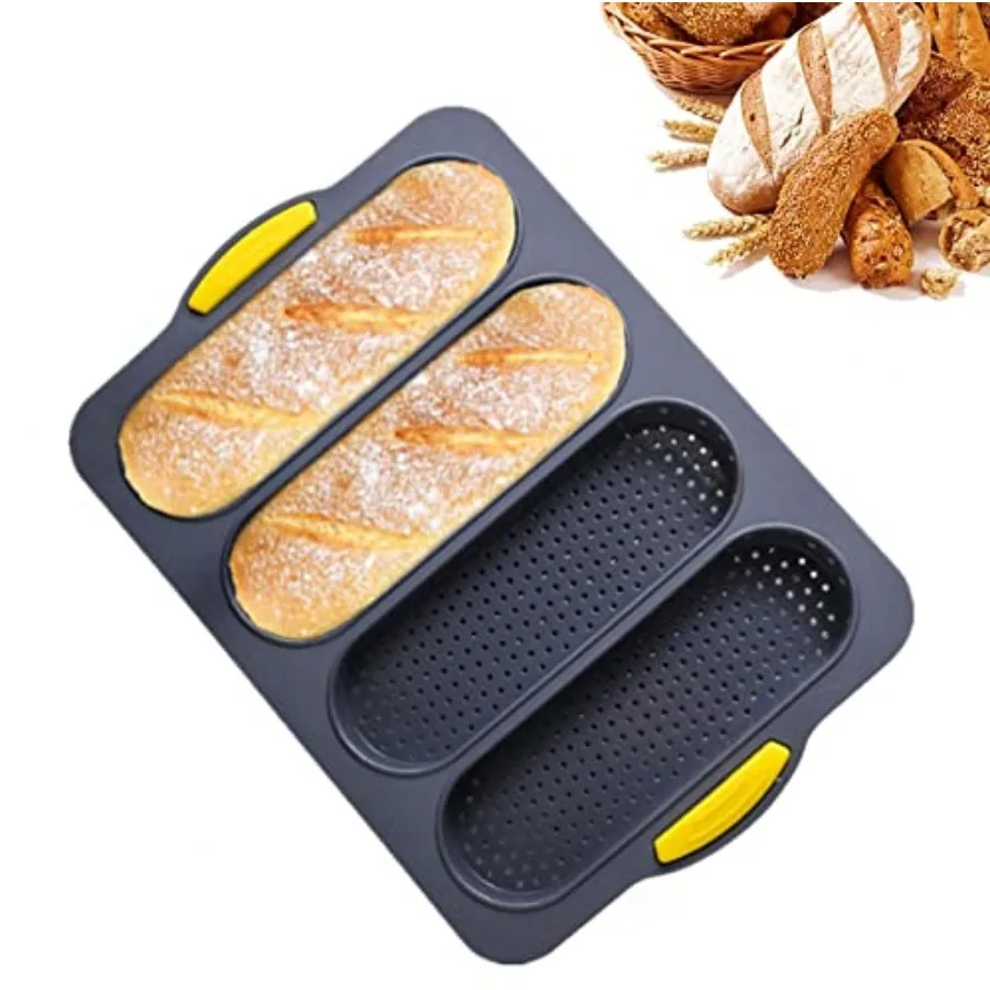 

Loaf Pan French Four-hole Bread Non-stick Pan Easy Release Household Silicone Food Baking Breakfast Warm Afternoon Tea Romantic