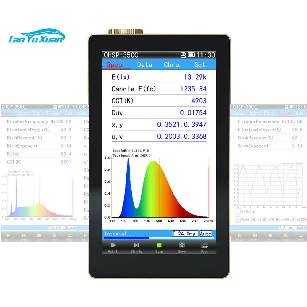 

OHSP350 Basic model Lux CCT CRI Meter Spectrometer with PC Software