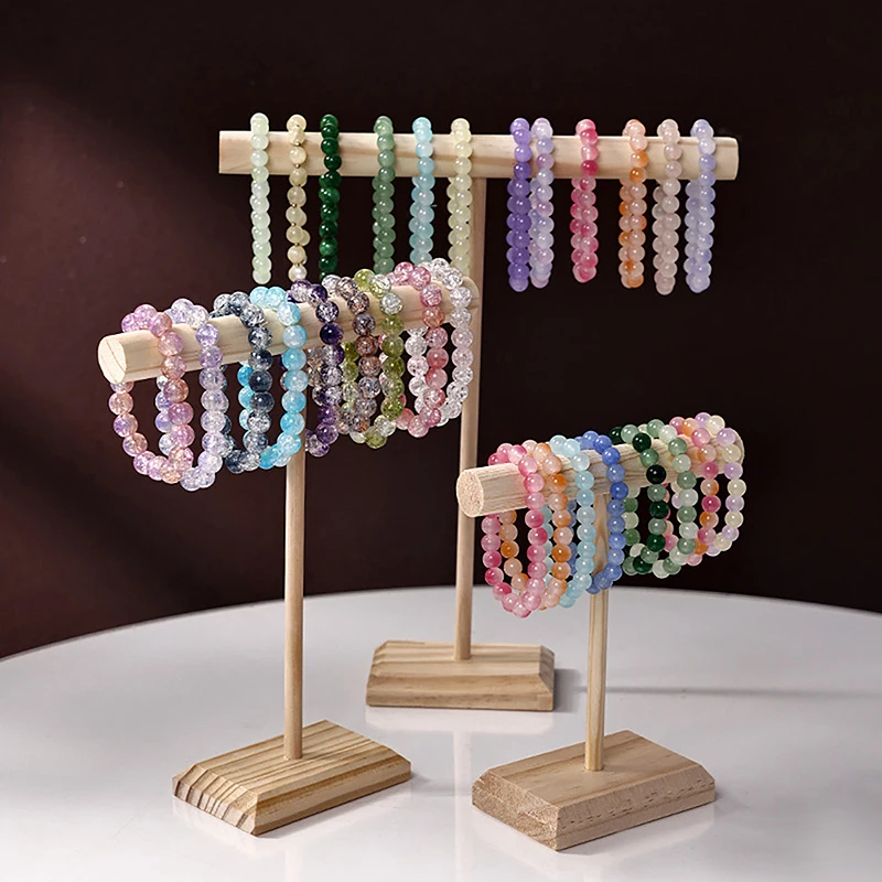 1pc Wooden Jewelry Display Stand Bracelet Necklace Pendant Hair Band Storage Rack Home Jewelry Organizer Desktop Storage Rack