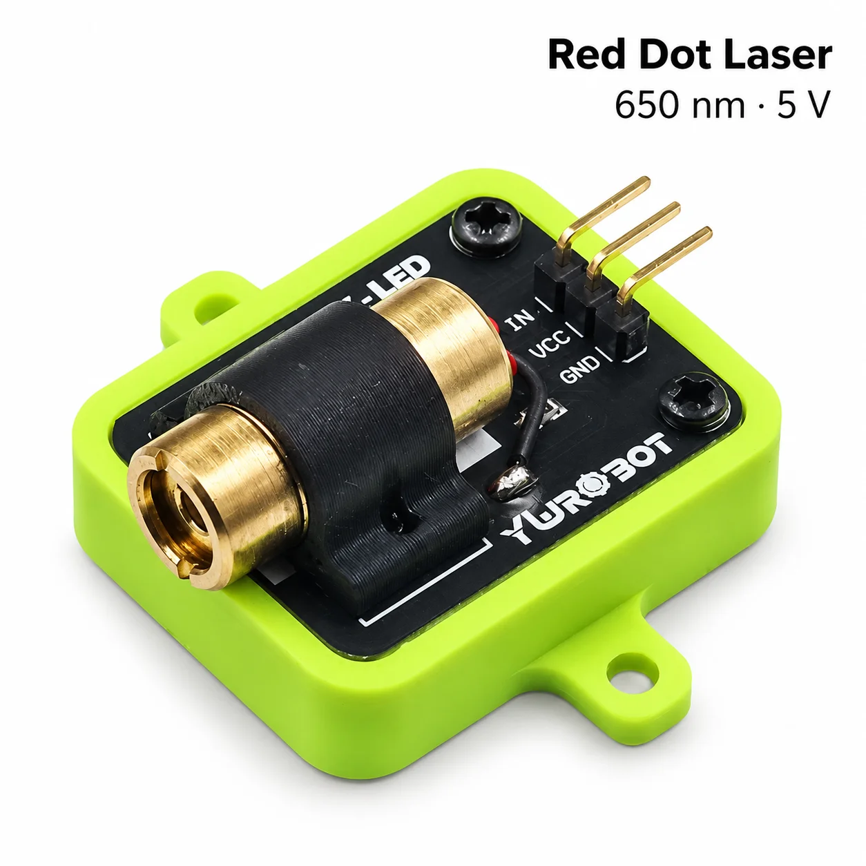 650nm Red Dot Laser Module 5V Digital Signal Control Board with 3 Pin Header for DIY Projects Board Only or 3D Printed Base Kit