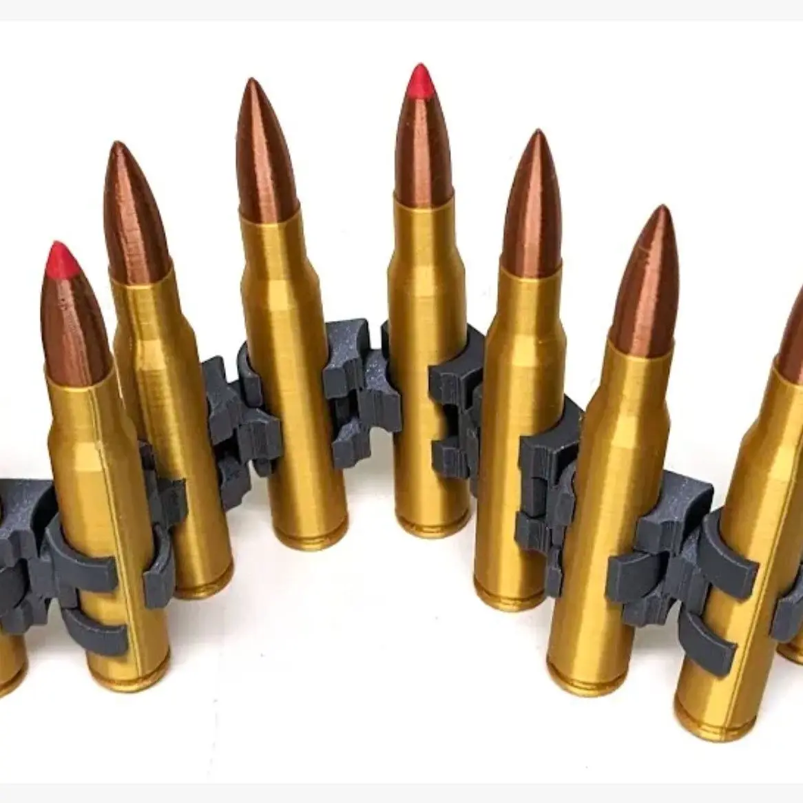 3D Printed Model US Military M1919 Machine Gun Ammo Belt, WWII Machine Gun Bullets Military Assembly Toy Collectible Display