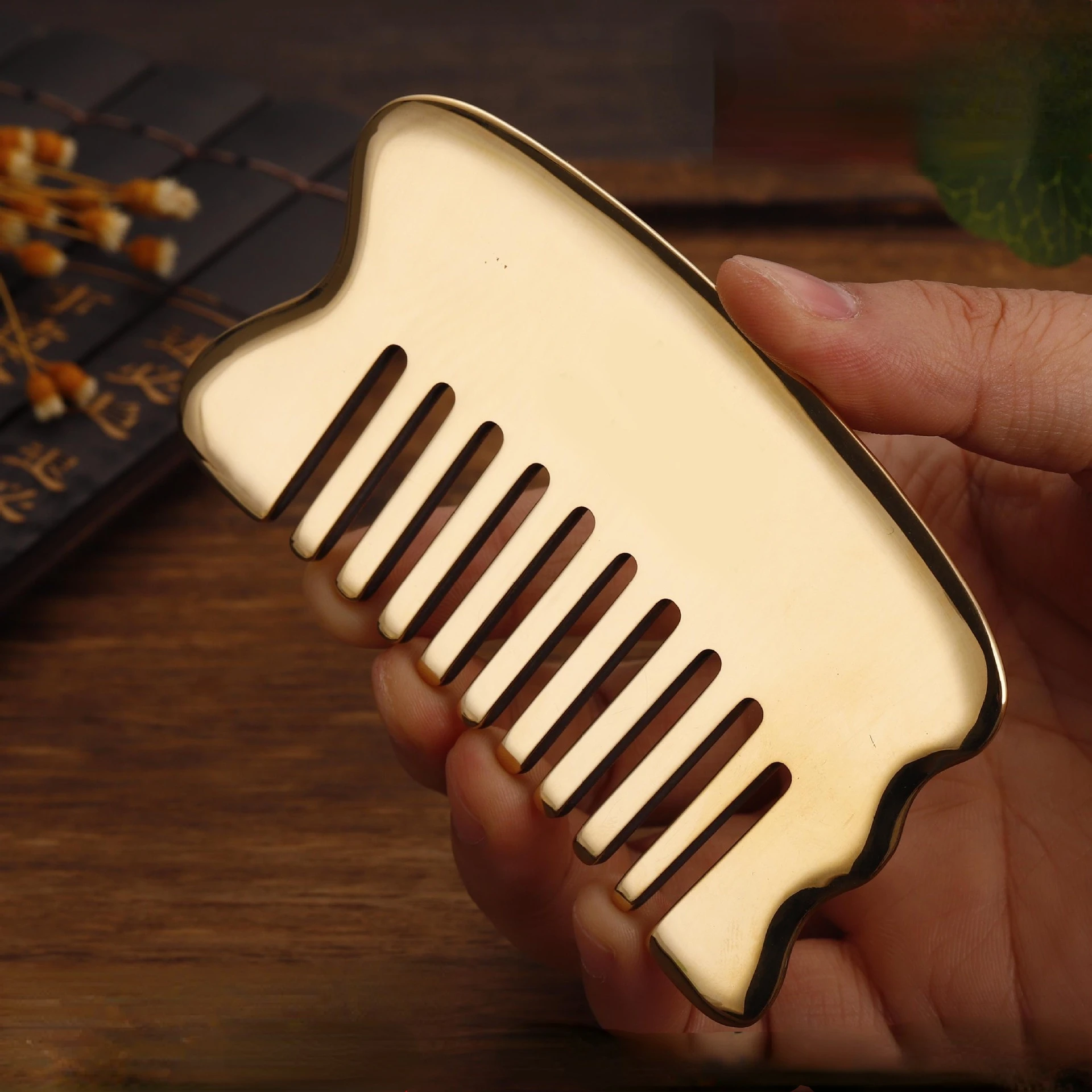 

Brass Scrapping Plate Comb Copper Guasha Full Body Universal Household Copper Scrapping Board Head Cervical Vertebra Neck