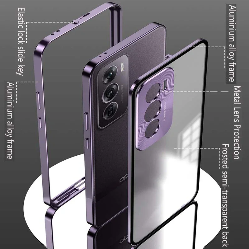 

Защитный магнитный чехол-бампер для OPPO Reno 11 11F 12F 12 Pro Find X8 F25 Pro F27 5G, металлический пружинный матовый чехол на заднюю панель