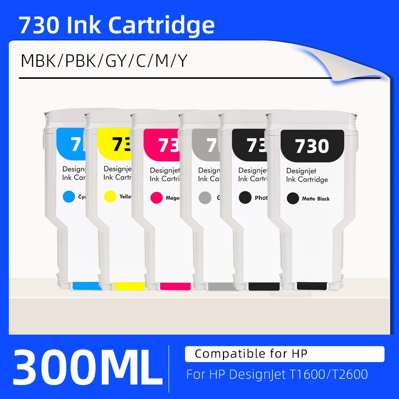 

300ML For HP 730 Compatible Ink Cartridge For HP730 HP Designjet T1600 T2600 T1700 T1600dr T2600dr Printer P2V68A Ink Cartridge
