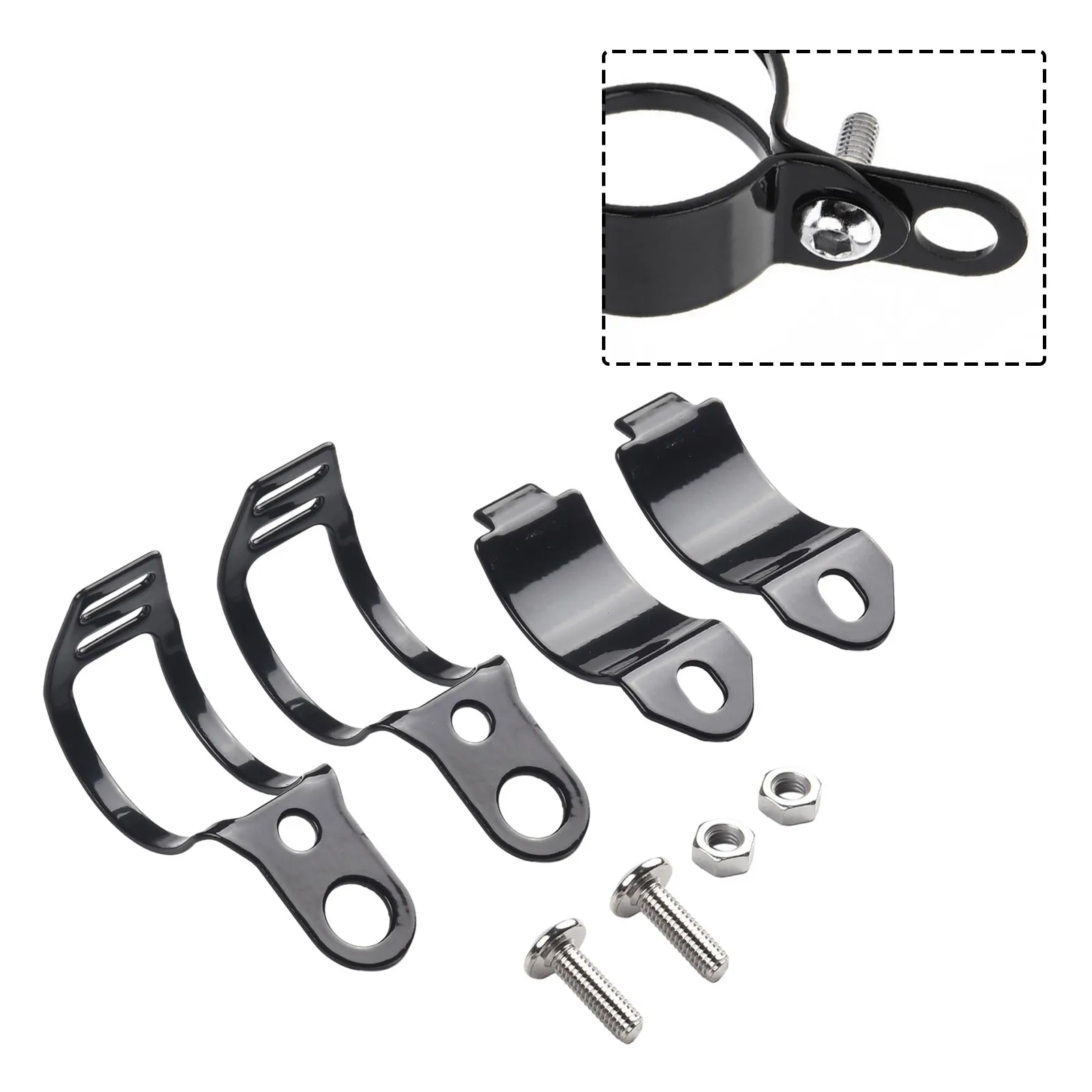 Motorcycle Front Fork Turn Signal Light Mount Bracket 2pc Adjustable 30 43mm Metal Bracket Compatible with Side Marker Lights