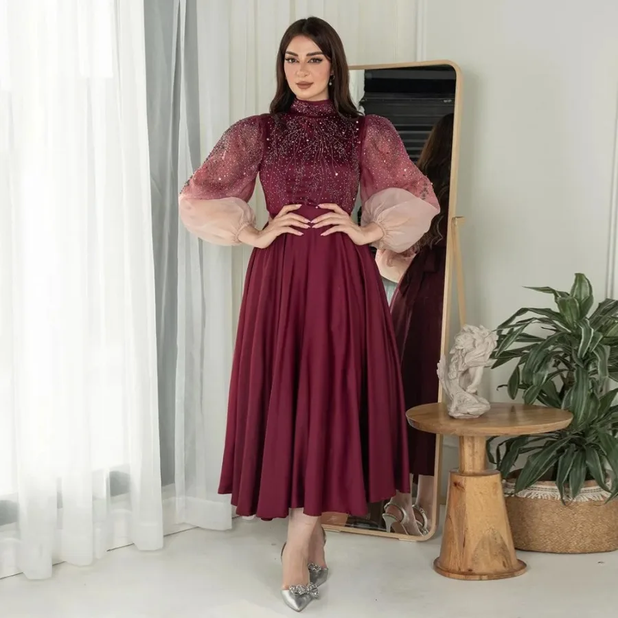 Abayas para mulheres verão moda muçulmana manga longa o pescoço poliéster festa noite longo maxi vestido vestidos muçulmano abaya