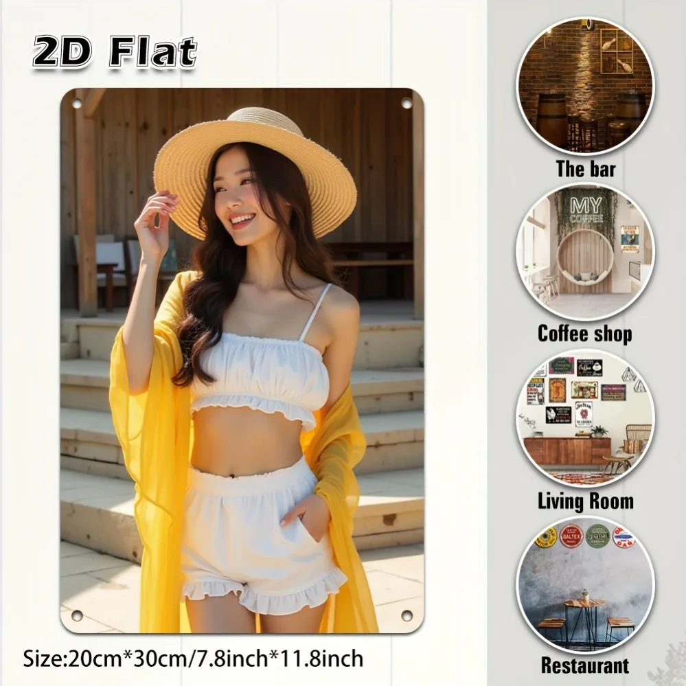 

Fun bikini girl wall art for home, bar, cafe. Perfect Halloween & Christmas gift.