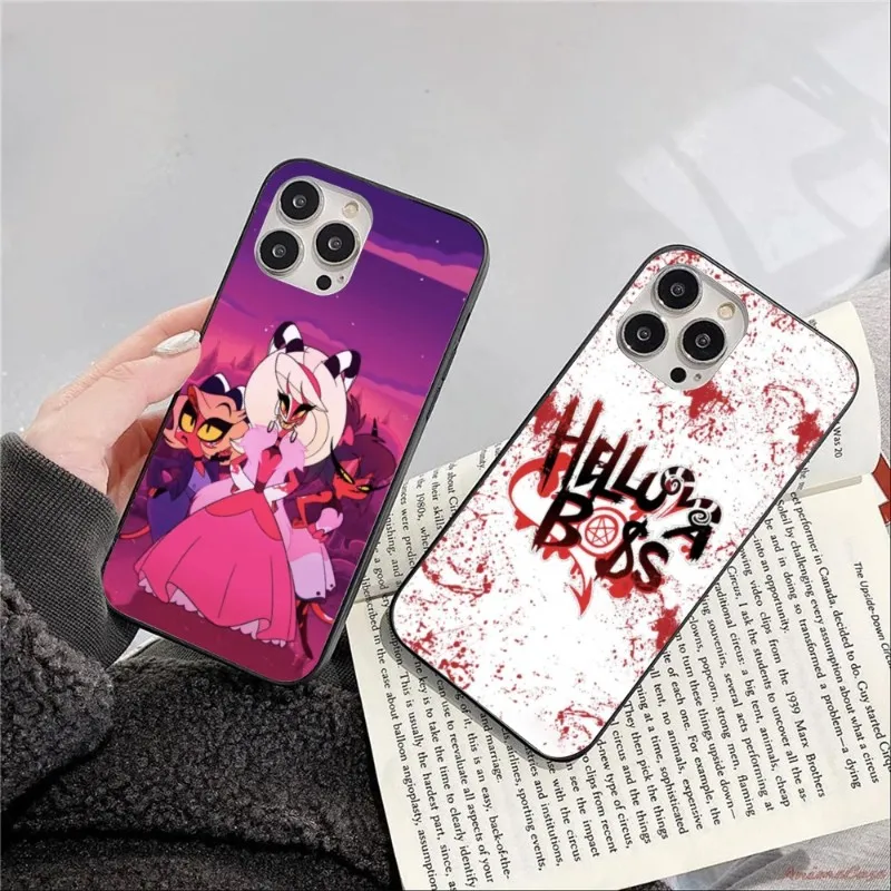 Helluva Boss Mobile Phone Case for iPhone 14 13 12 11 XS X 8 7 6 Plus Mini Pro Max SE 2022 Black Soft Phone Cover Funda image 2