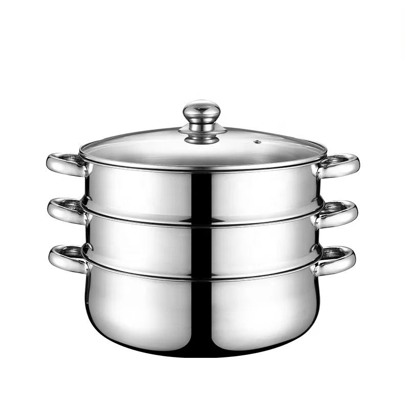 28-40CM Stainless Steel Steam Pot Food Steamer Cooking Pot Soup & Stock Pots Home and Kitchen Utensils Wholesale