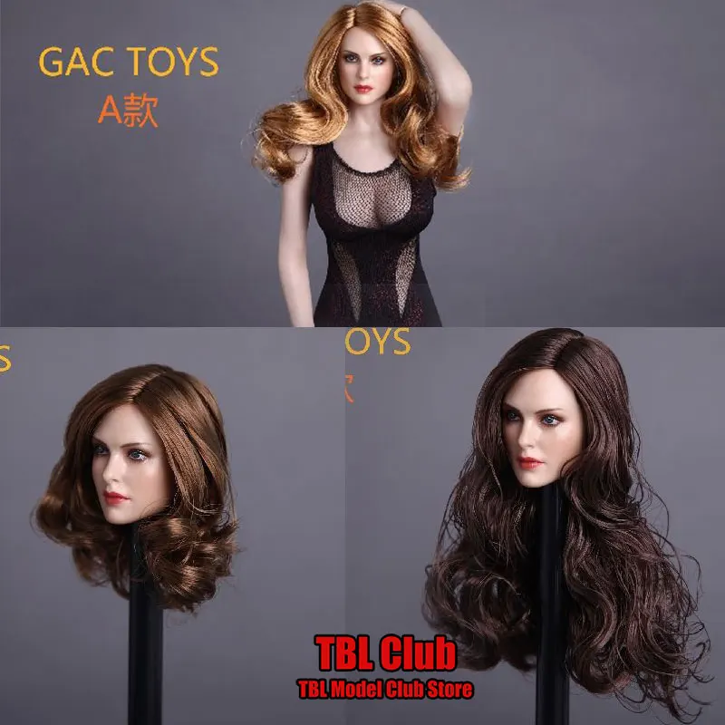 In Stock GACTOYS GC005 1/6 Female Soldier Head Sculpt European  American Hair Transplant Head Fit 12inch Action Figure Body