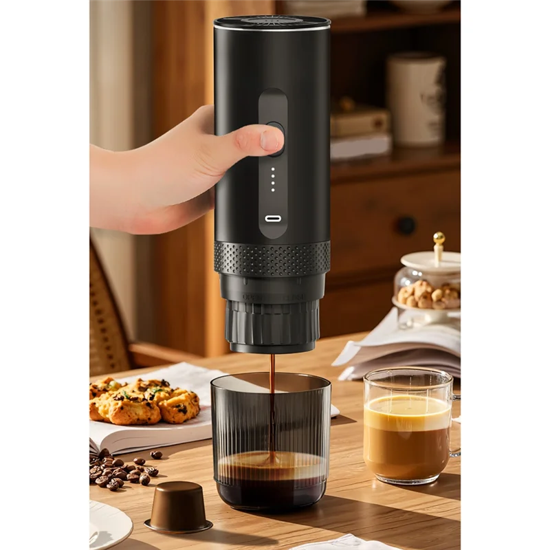 AC39-Pembuat Espresso Portabel dengan Fungsi Pemanas Pembuat Kopi Genggam Isi Ulang Tanpa Kabel F untuk Berkemah Kantor Mendaki RV