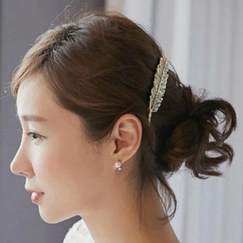 

6 шт., винтажный боковой зажим с дизайном листьев, аксессуары для волос для женщин и девочек, прочный сплав 95x2 см, элегантный подарок, женский боковой зажим