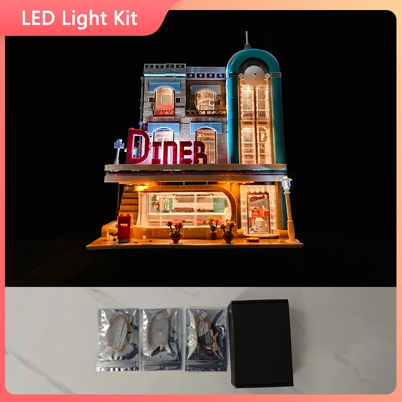 LED Light Set For 10260 Downtown Diner compatible 15037 (Only LED Light, NOT Include The Model Bricks)