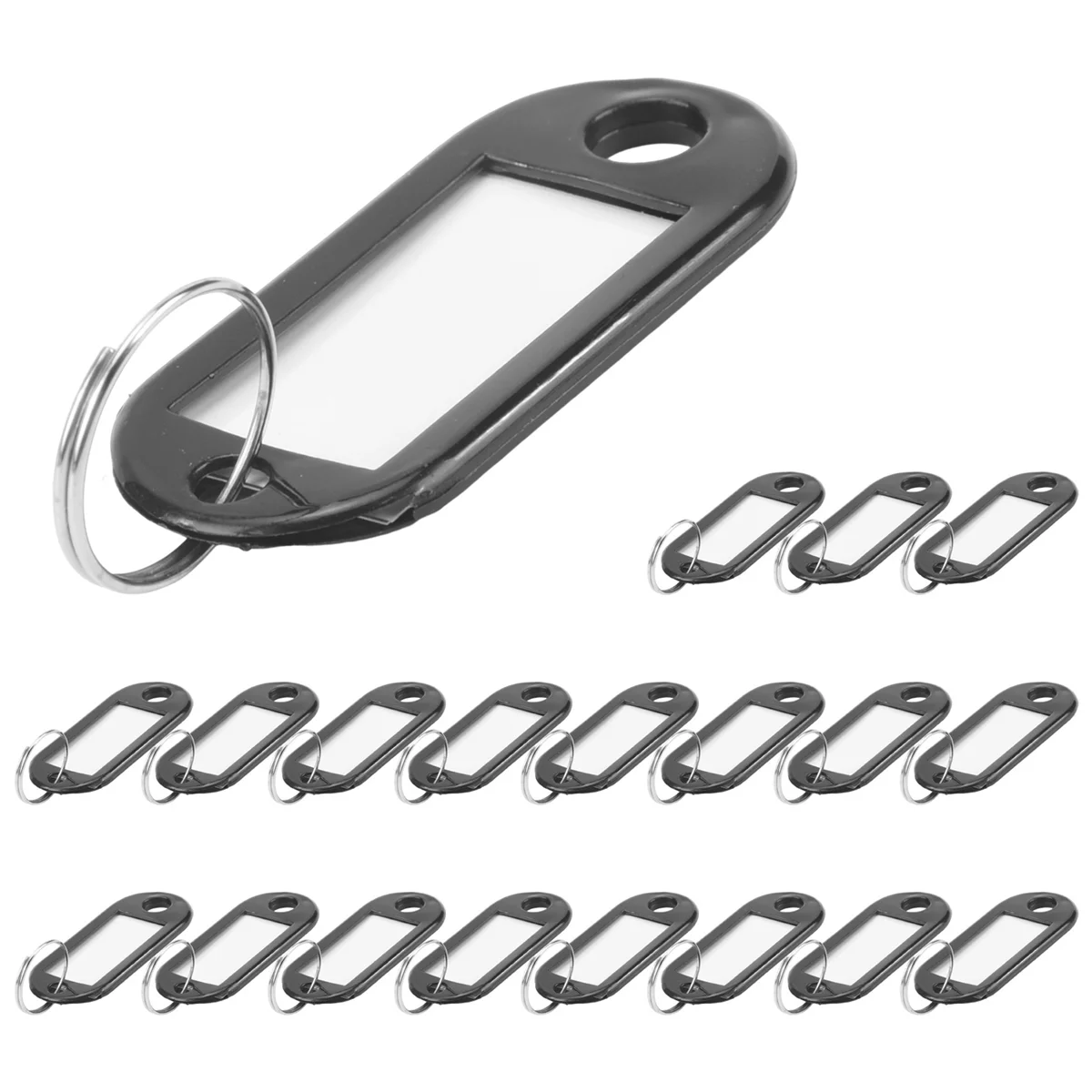 20st Key ID Label Tags Split Ring Sleutelhanger Sleutelhanger Zwart YDH