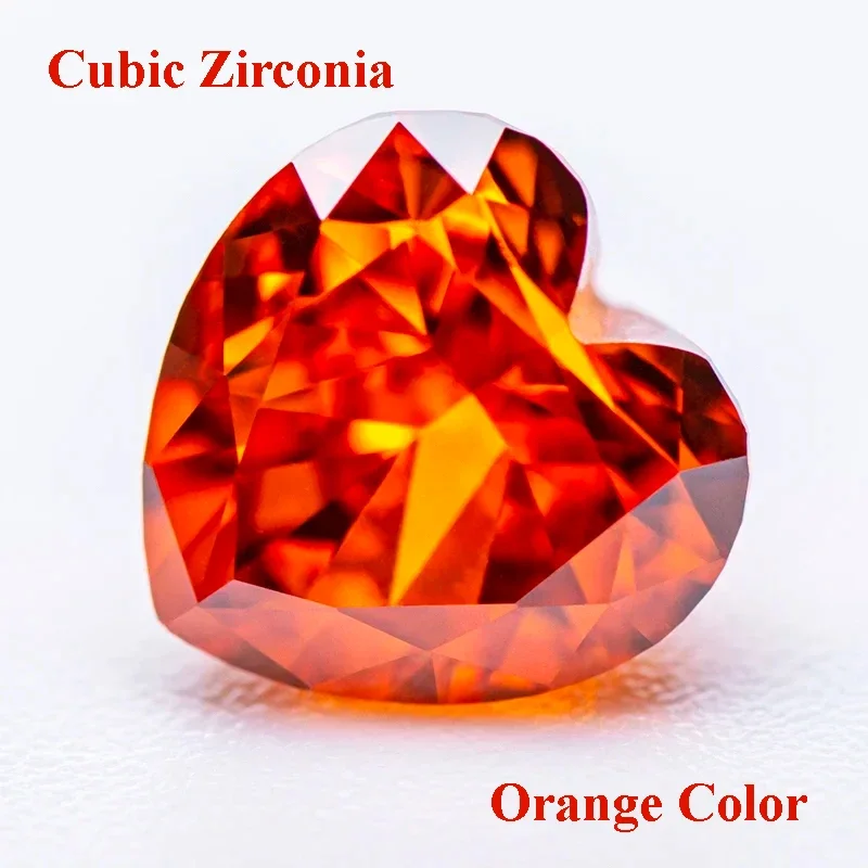 

Cubic Zirconia Crushed Ice Cut Orange Color Heart Shape Charms Beads for Diy Jewelry Making Earrings Materials No Certificate