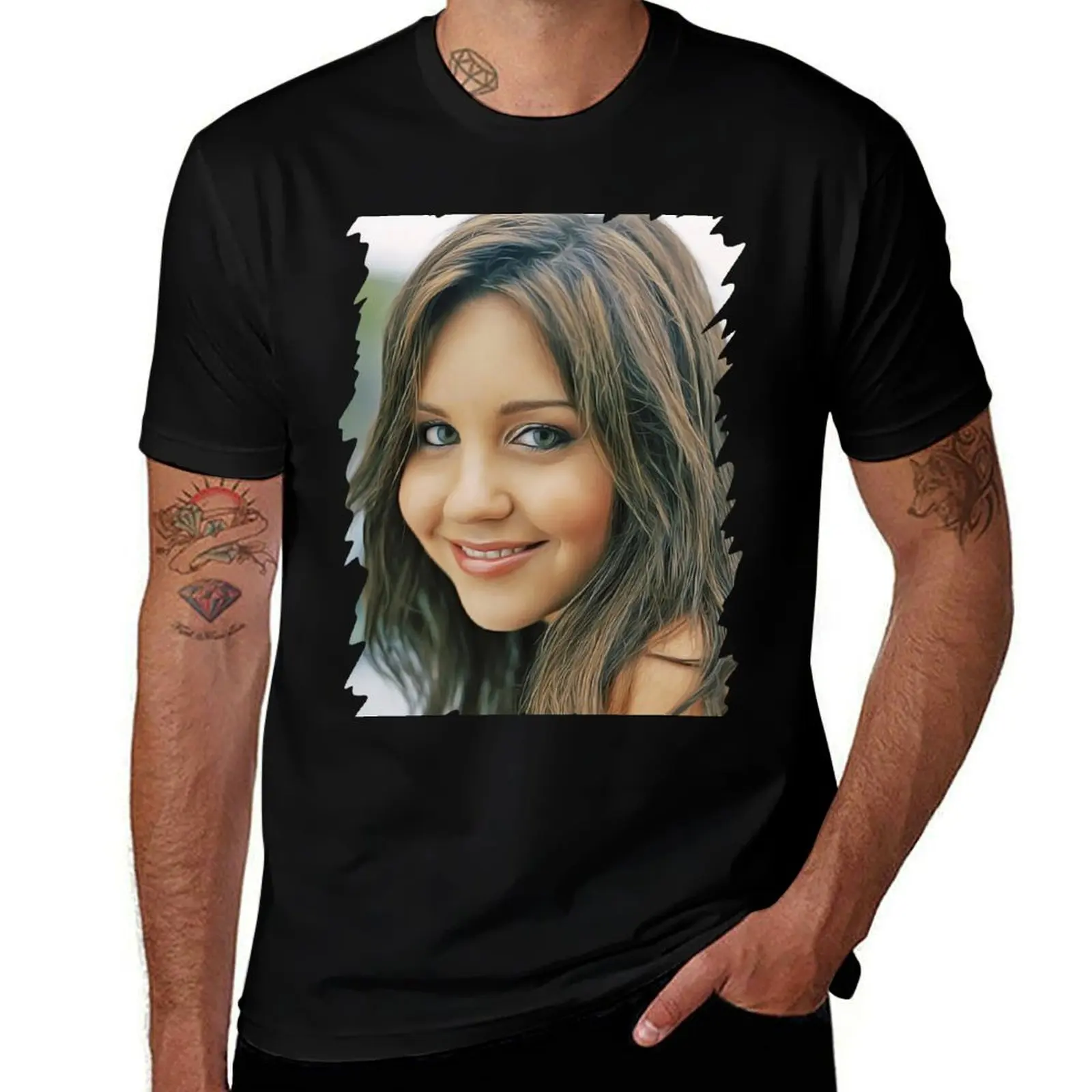

Amanda Bynes - Celebrity - Oil Paint Art T-Shirt Performance Workout Short Sleeve Tee