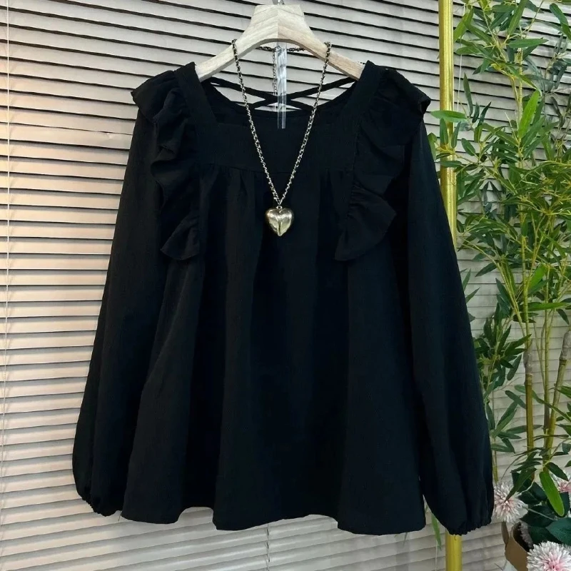 Abbigliamento donna Semplicità Solido Allentato Strada Camicetta casual Primavera Autunno Nuova camicia vintage a maniche lunghe Top Moda Stile pigro